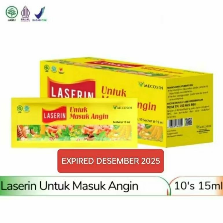 

Tolak Angin Laserin 1 box @10 Sachet/15ml Minuman Herbal Untuk Atasi Masuk Angin Serta Badan Pegal Pegal