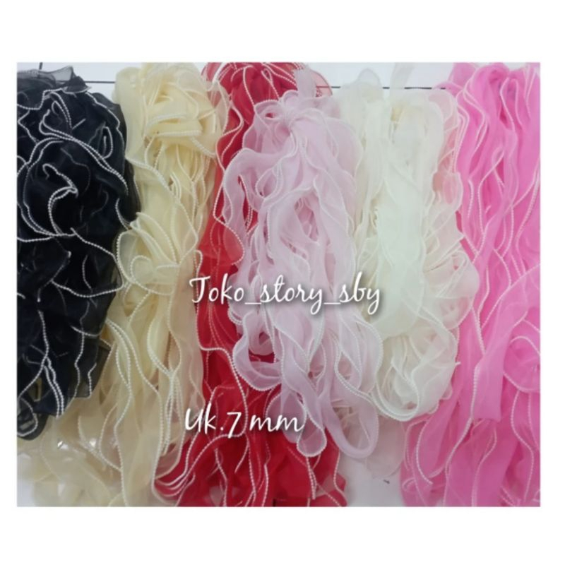 

1 YARD - PITA ORGANZA PINGGIR mutiara UK.7 CM