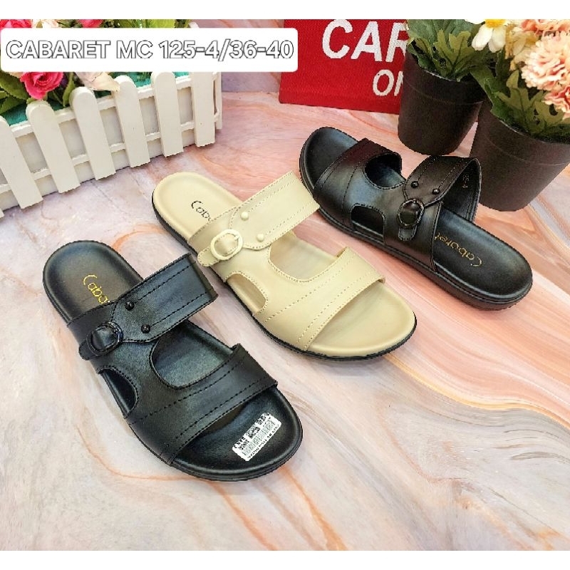 CABARET-Sandal Flat Wanita silang Gesper Origianl korean style