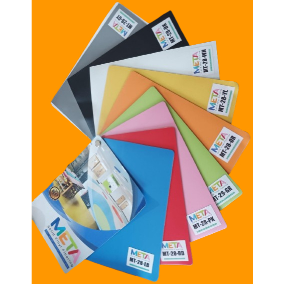 META Vinyl FLooring Solid Untuk Playground Indoor / Karpet Lantai Vinyl PVC Restoran Motif Polos