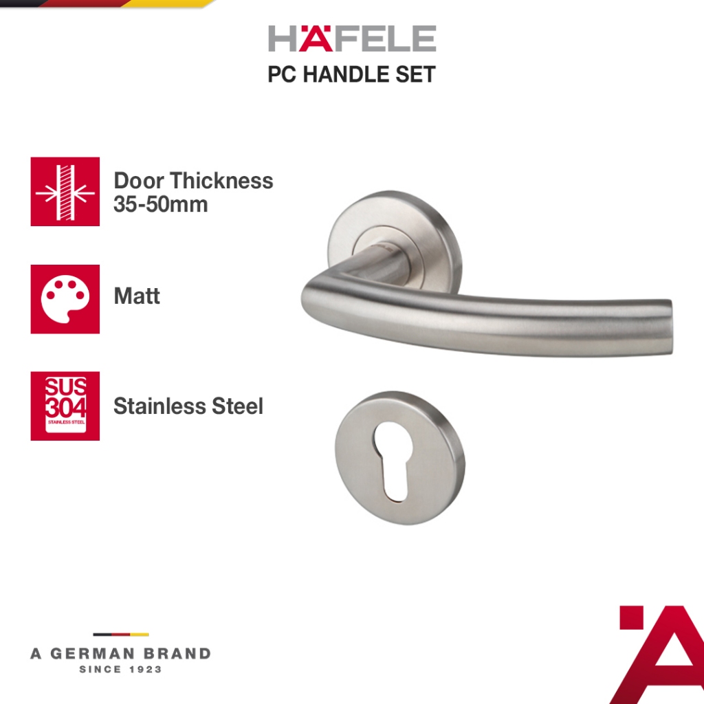 Hafele Skye 2188 Gagang Kunci Pintu/Pintu Rumah Satin Stainless Steel 304 - Pegangan Pintu Set Model