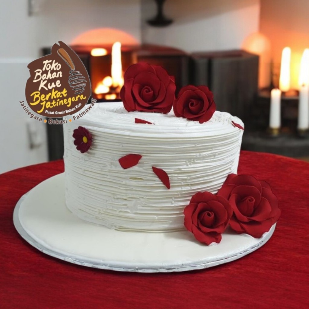 

GUMPASTE MAWAR SET 4 PCS / HIASAN KUE MAWAR