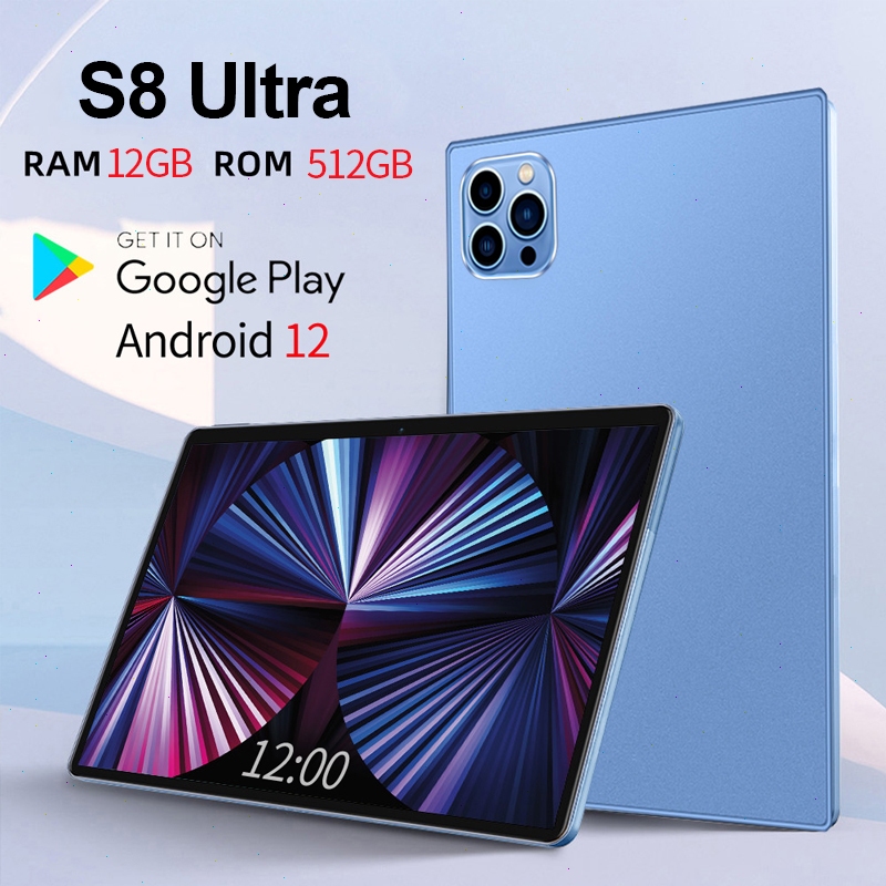 Asli Baru Tablet Android S8 Ultra 12GB/512GB Tablet PC Tablet Android 11.6 inci Layar Full Screen HD