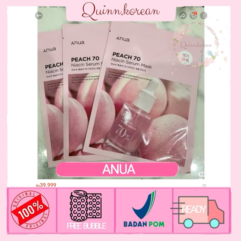 Anua Peach 70 Niacinamide Serum Mask