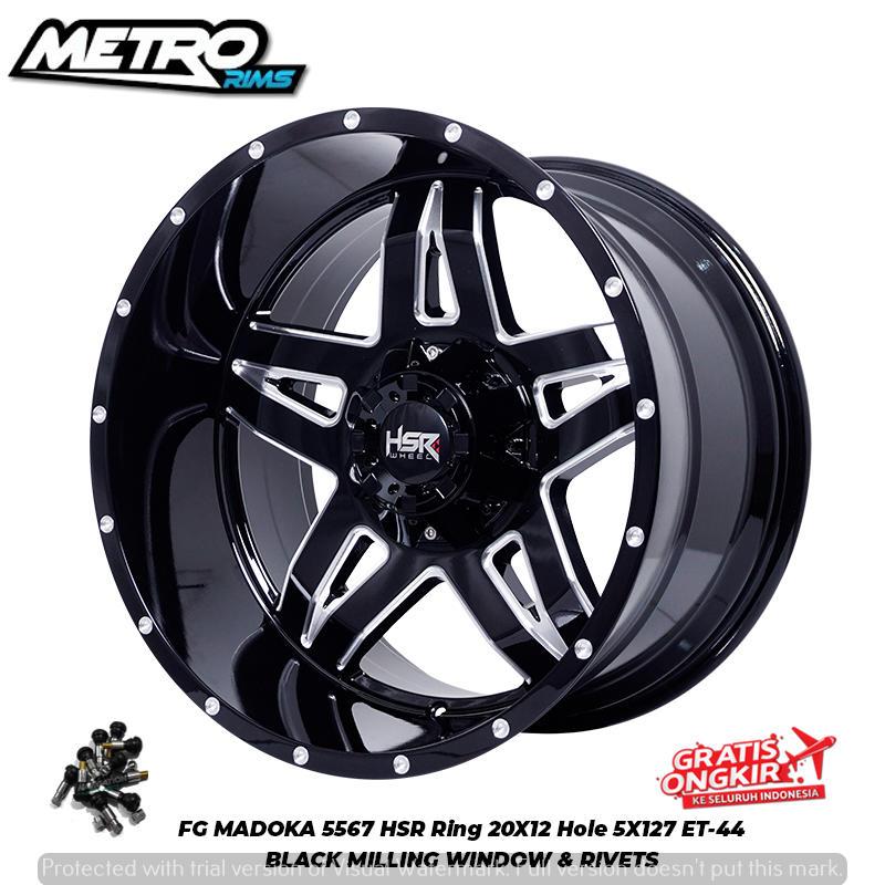 velg racing premium gagah ring 20 khusus untuk mobil jeep rubicon velk hsr fg madoka r20 lebar 12