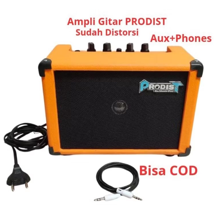 Ampli Gitar Listrik PRODIST - Ampli Gitar Mini 4 inch Sudah Clean+Distorsi+Aux+Phone