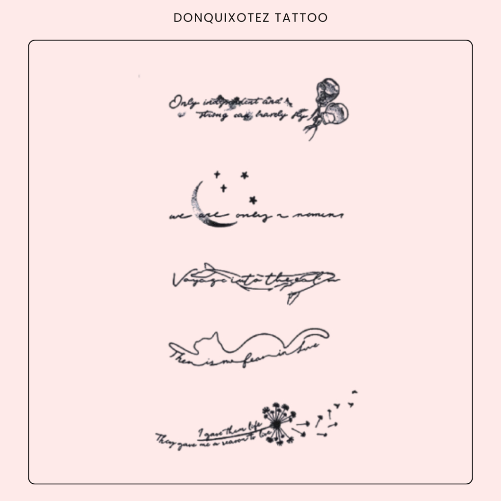 PREMIUM KT-614 Tatto semi permanen premium fruit ink motif tulisan aesthetic kecil minimalis kecil t