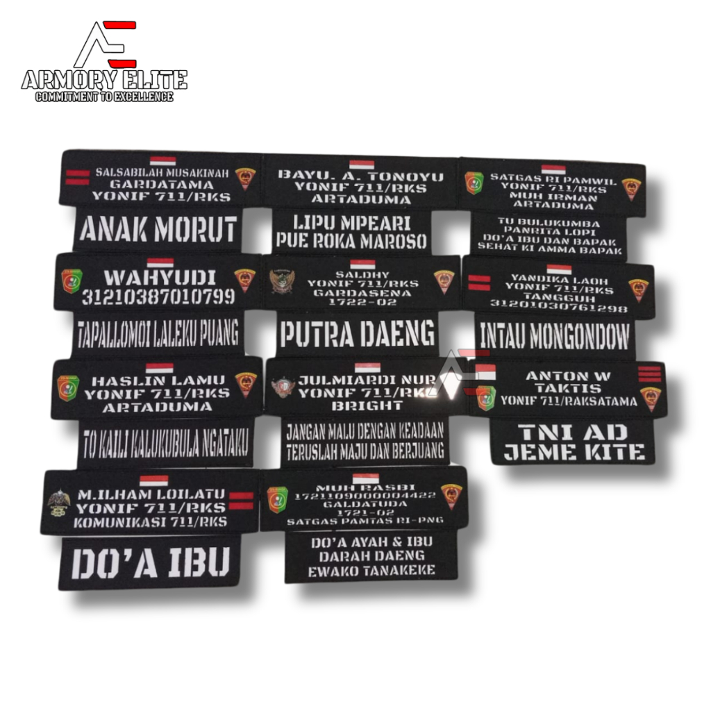 PATCH LASER CUTTING / PATCH LASER VELCRO PATCH LASER SET ROMPI HITAM, CREAM DAN HIJAU COD