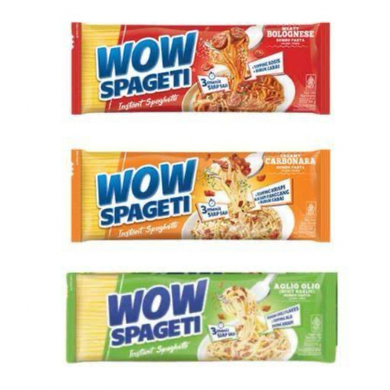 

wow spageti bolognese carbonara aglio spaghetti instan mie