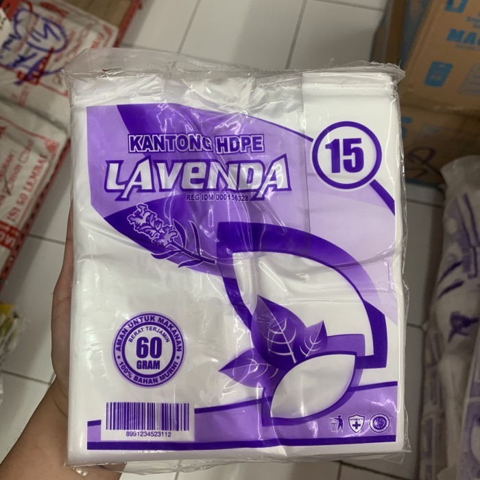 Kantong Plastik Bening Lavenda Ukuran 15 dan 24 / Tas Plastik Bening / Kantong Kresek / Plastik Beni