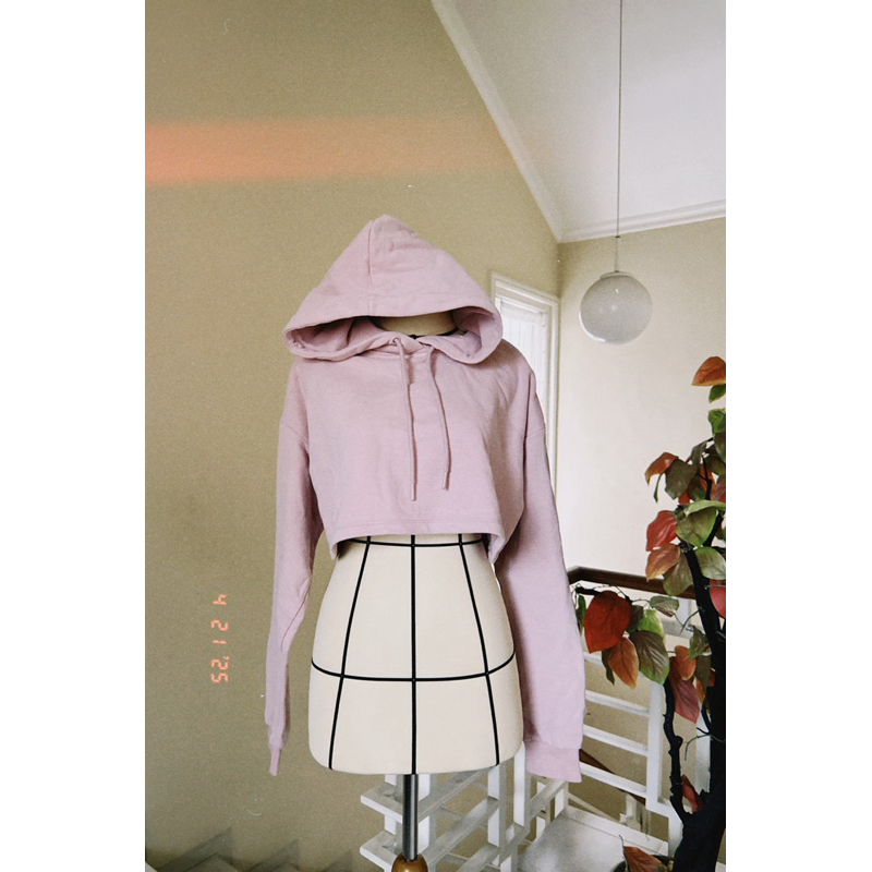 hoodie pink crop top