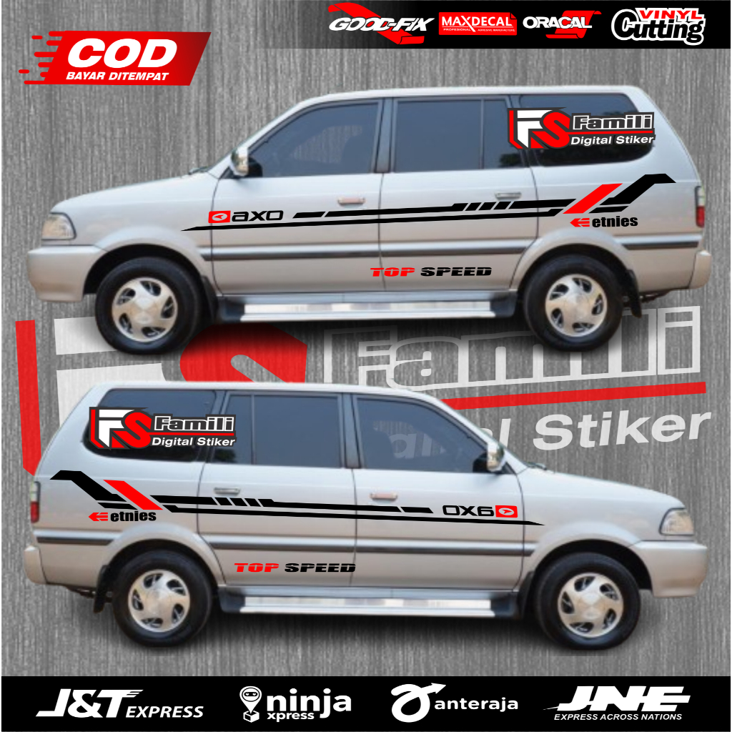 NEW stiker Kijang Kapsul LGX Stiker Cutting Mobil Kijang Stiker List Stripe Body Samping Mobil Stike