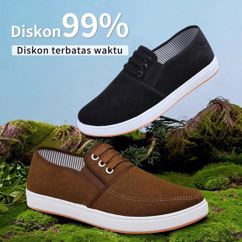 Sepatu Slip on Pria sepatu pria casual sandal outdoor pria anti slip Sepatu Hitam sandal pria origin