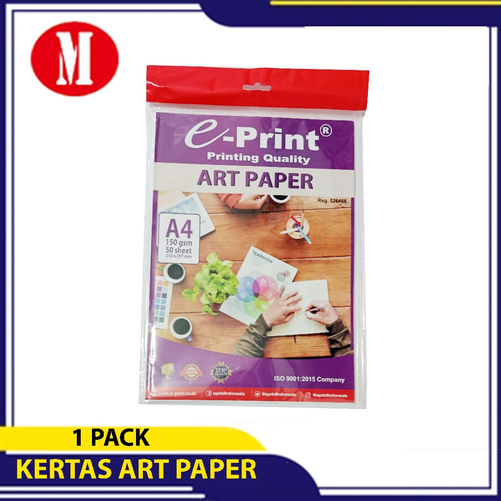 e-Print Art Paper A4 150gsm / Kertas Art Paper 50 Sheet