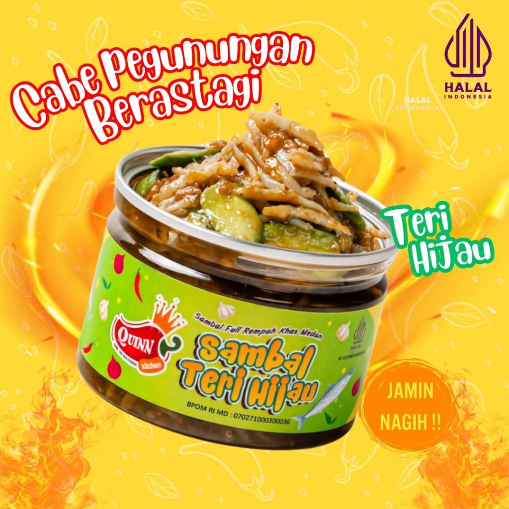 

QuinnSambal - Sambal Teri Hijau Medan 150gr Sambal Quinn Kitchen Medan