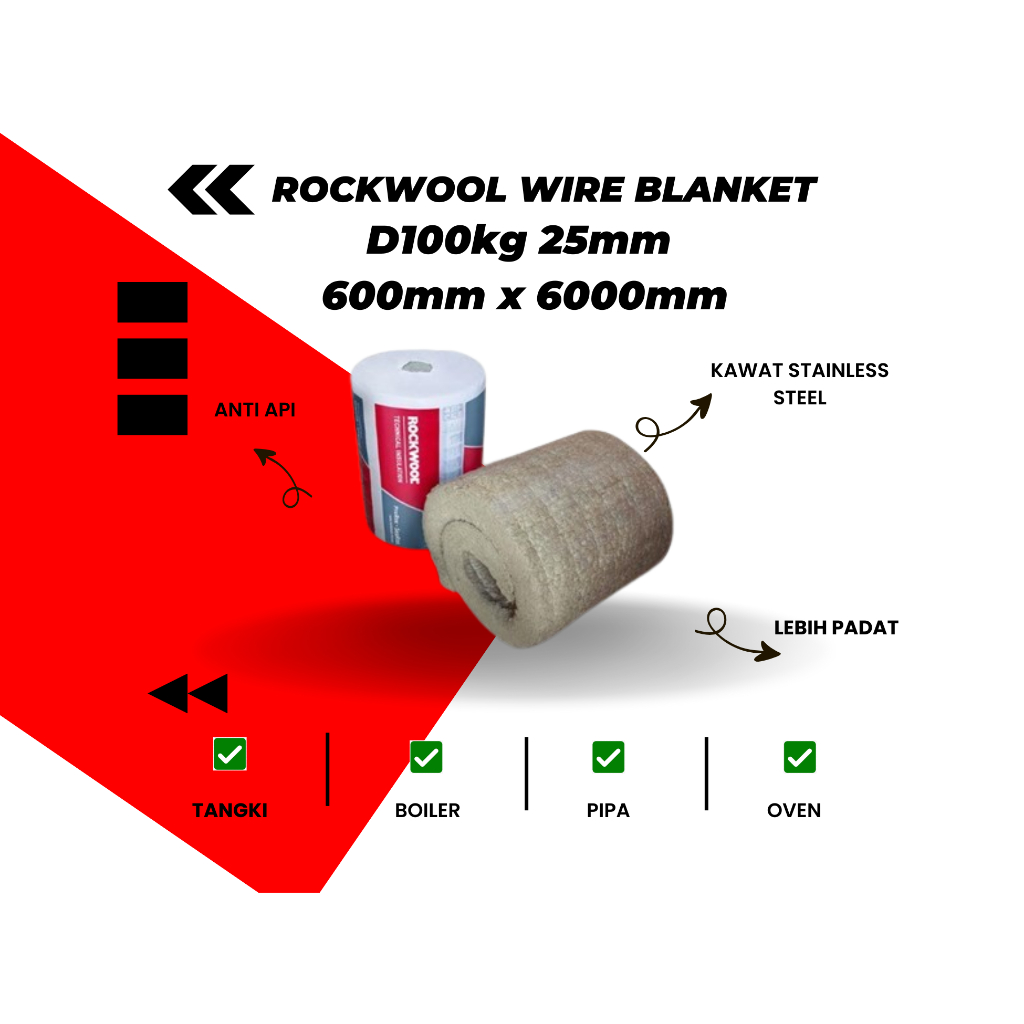 Rockwool Wire Blanket ProRox WM960SA | D100kg 2,5cm | Kawat
