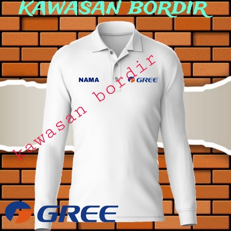 polo shirt Gree AC kaos Gree AC baju Gree AC seragam Gree AC full bordir..