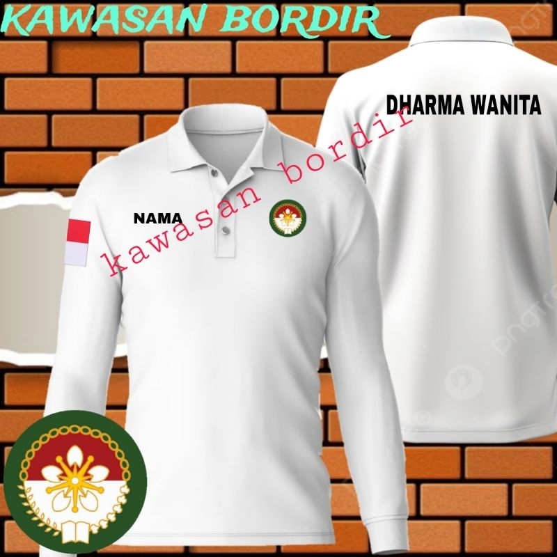 polo shirt dharma wanita kaos dharma wanita baju dharma wanita seragam dharma wanita full bordir..