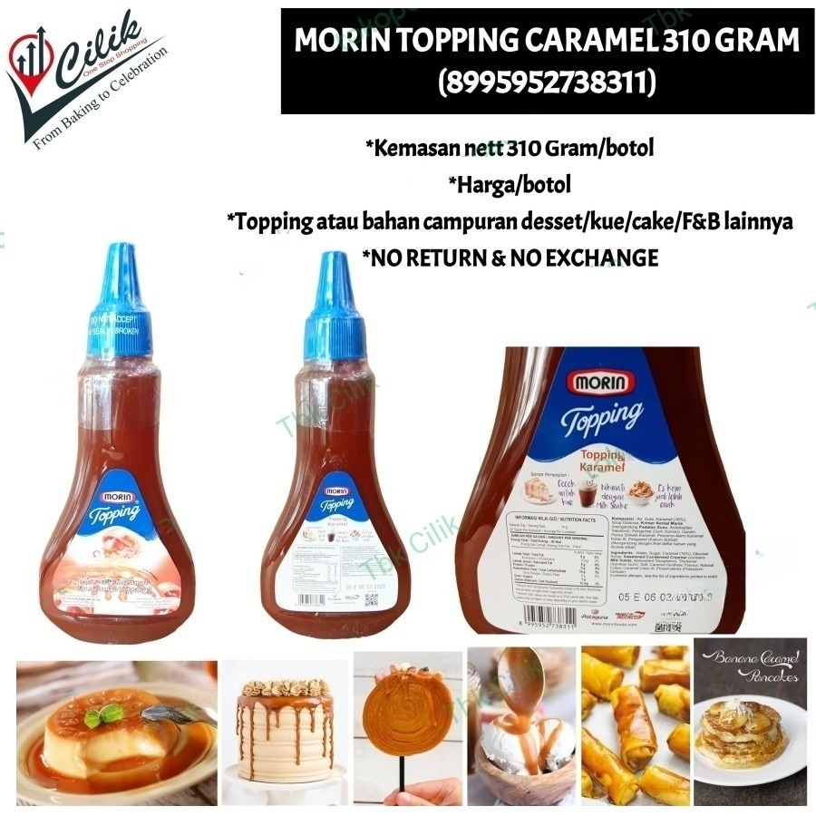 

morin+topping+caramel+sauce+karamel+cake+minuman+es krim+cromboloni