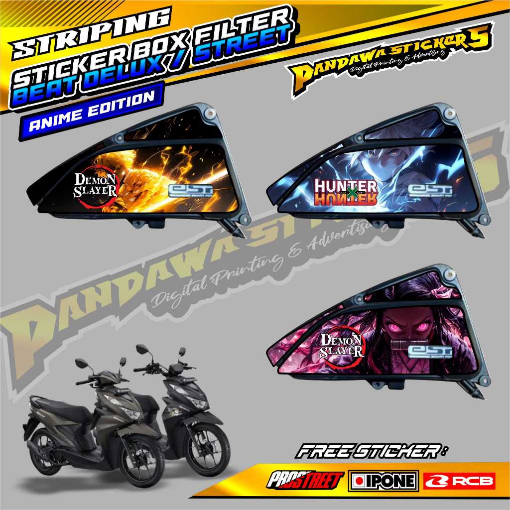 STICKER BOX FILTER BEAT DELUXE ANIME / STRIPING PELINDUNG BOX FILTER BEAT DELUXE ANIME
