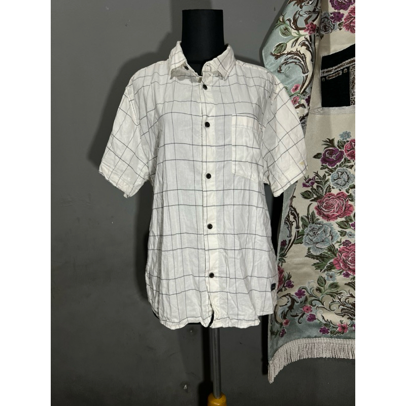 ZARA Kemeja Kotak Linen