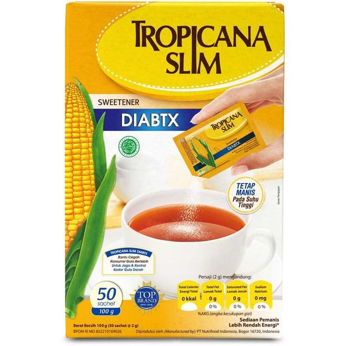 

TROPICANA SLIM SWEETENER NO CALORI DIABETICS BOX 50x1.8g