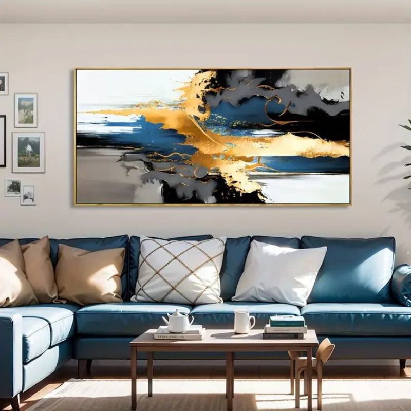 Lukisan Abstrak Modern | 3D Dekorasi Ruang Tamu Hiasan Dinding Aesthetic