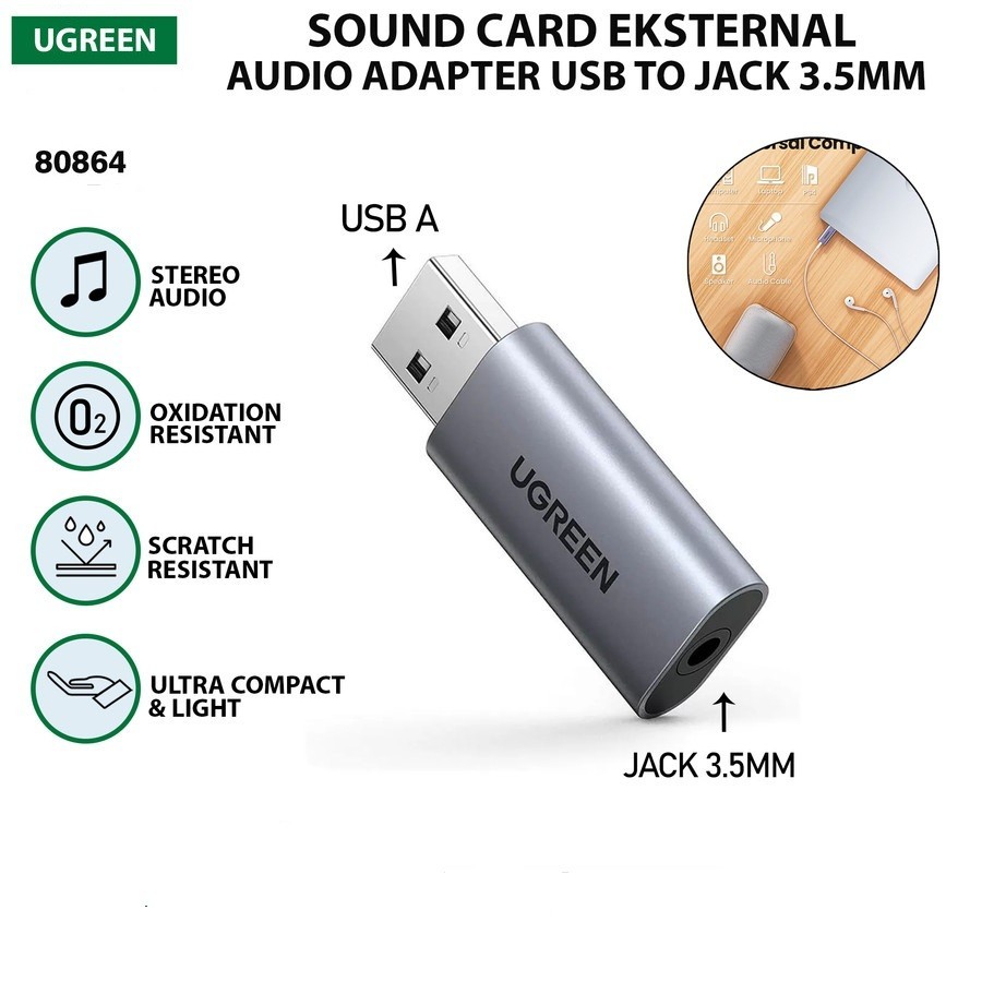 Ugreen Adapter Audio Converter USB 2.0 to Jack 3.5MM 80864