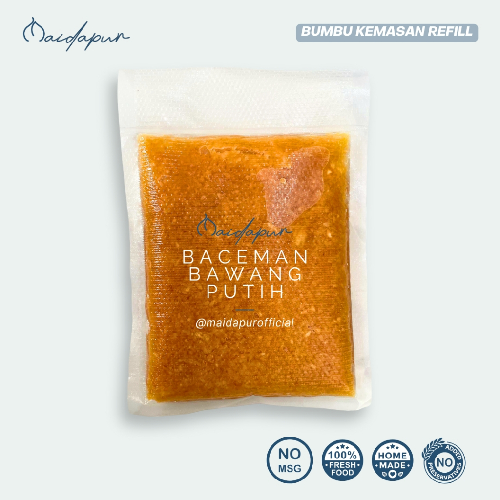 

Maidapur Baceman Bawang Putih Kemasan Refill Homemade Bawang Putih Kating dan Minyak Sayur