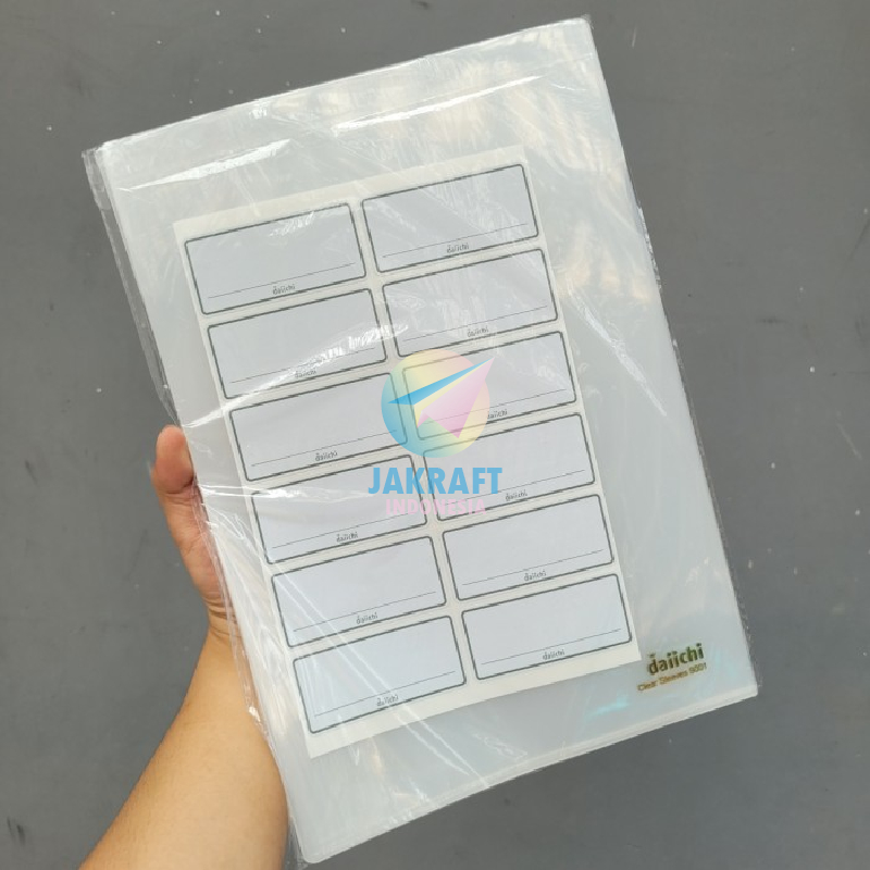 (12 Pcs) Map L DAIICHI Tebal A4 9001 / F4 Folio 9002 + Bonus Sticker Label Stiker Clear Sleeve Folio