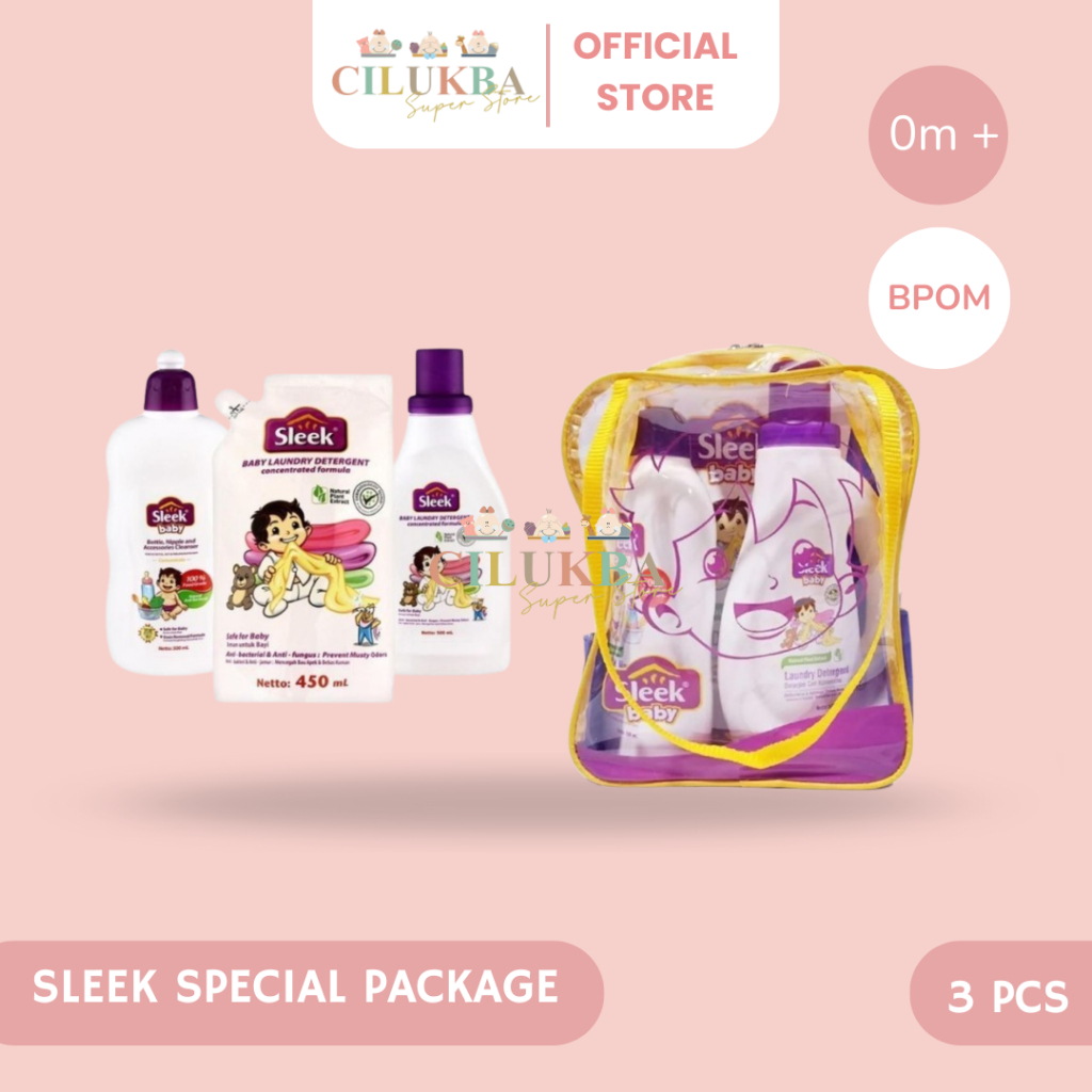 SLEEK SPECIAL PACKAGE | SABUN PENCUCI PAKAIAN BAYI  DETERGENT PAKAIAN BAYI | SABUN CUCI BOTOL | SABU
