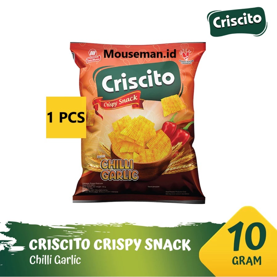 

Mouseman - Criscito Crispy Snack Rasa CHILLI GARLIC 10gr