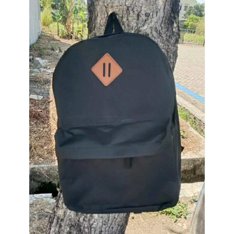 Tas Ransel Miniso Hitam Minimalis Unisex – Cocok untuk Sekolah, Kuliah, atau Kerja
