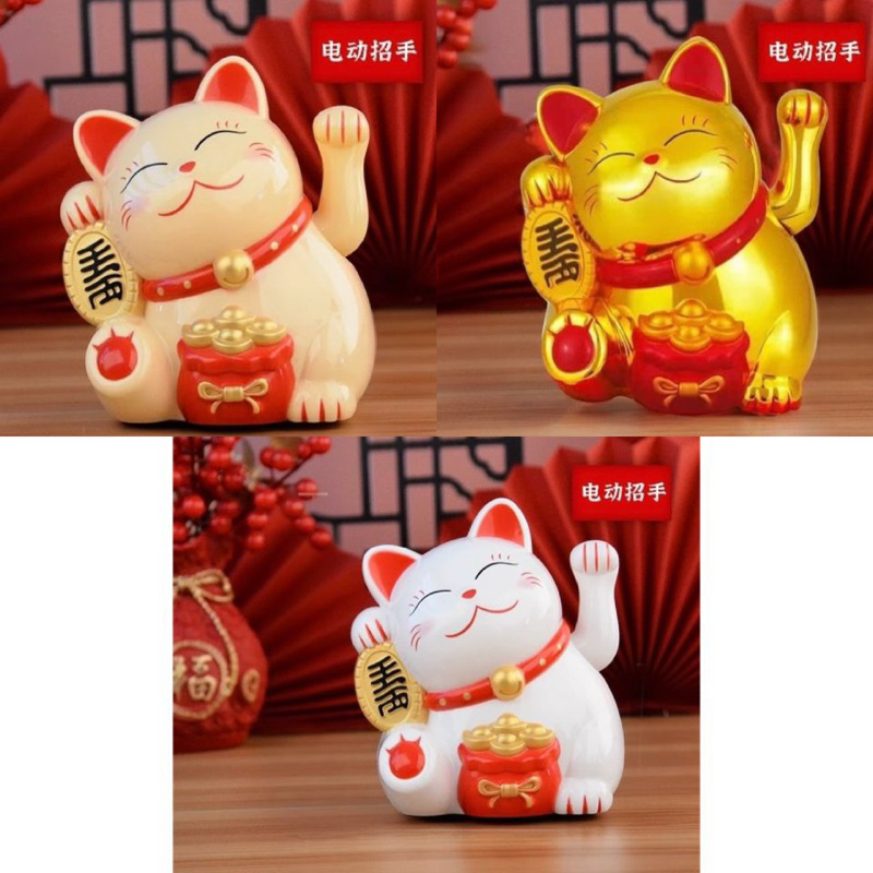Kucing Maneki hoki keberuntungan / Pajangan Kucing Hoki / Patung Kucing Hoki / figure Lucky Cat meng