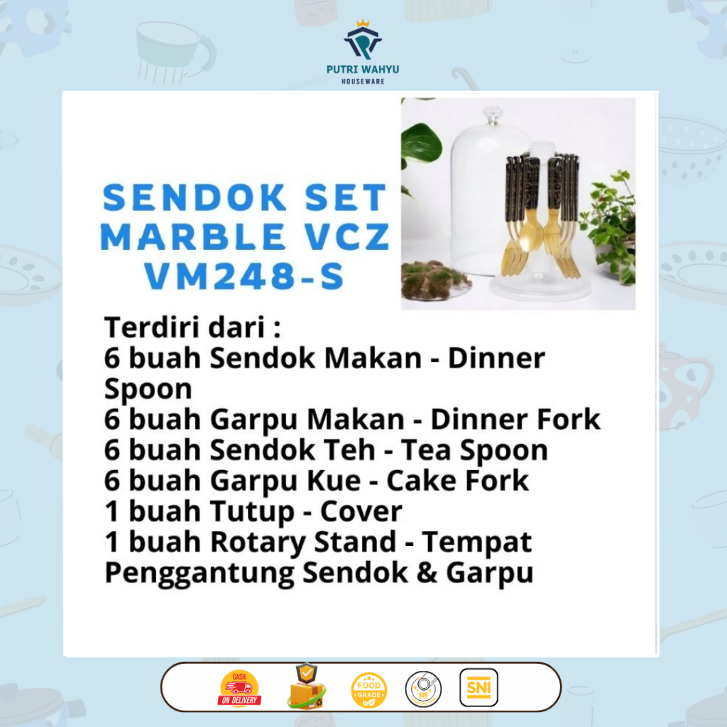 Sendok Set Marble VCZ VM248-S / Set Sendok Vicenza / Sendok Set Marble Vicenza / Set Sendok Sultan