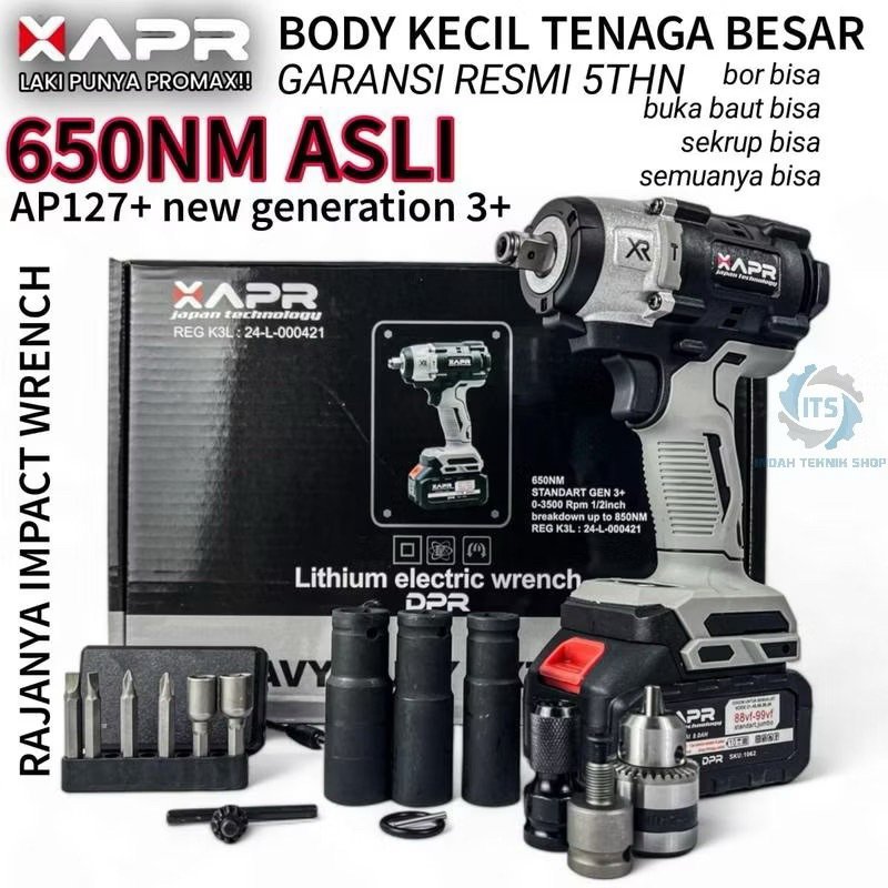 APR JAPAN AP127+ MESIN IMPACT PEMBUKA BAUT 650NM 88V FACELIFT IMPEK BUKA BAUT