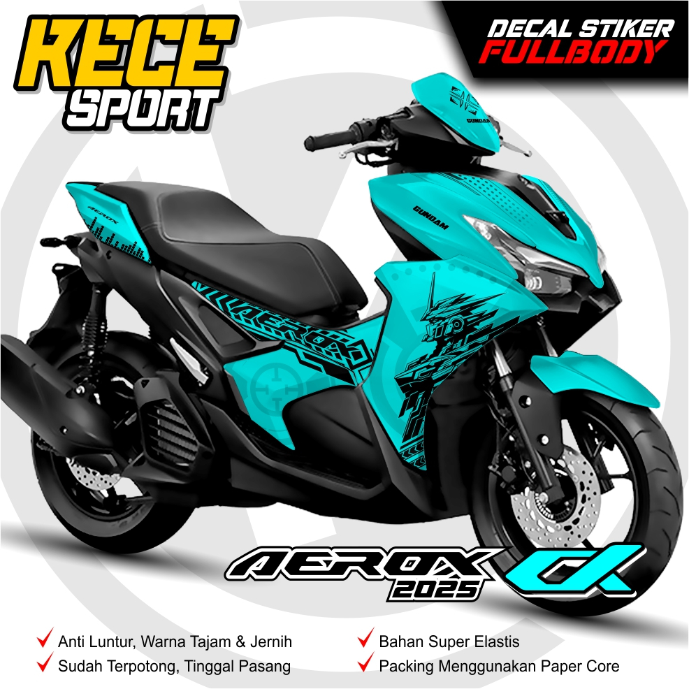BISA COD Sticker Decal Aerox Alpha Fullbody Motif Gundam