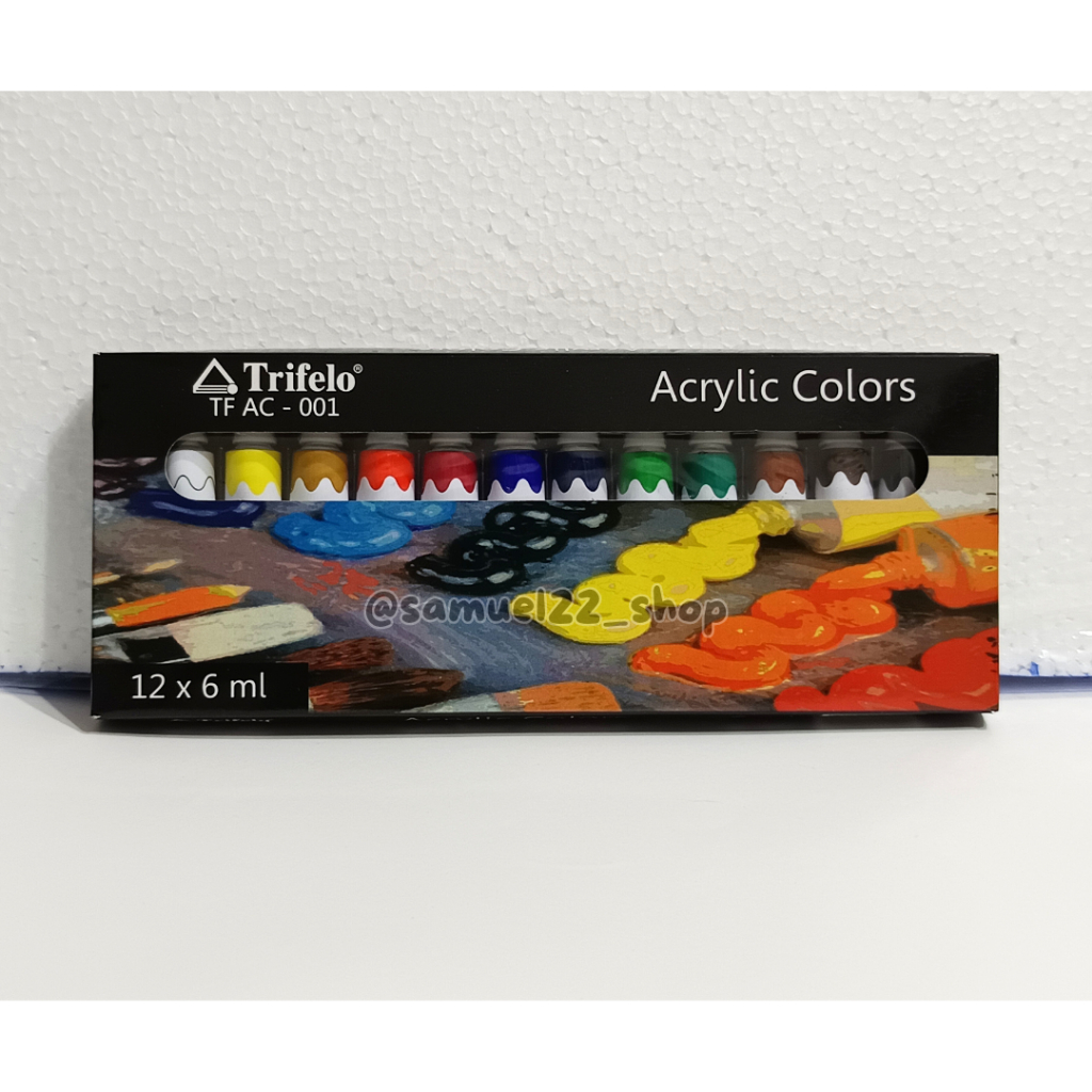 

Cat Akrilik / Acrylic Colors Colours TRIFELO 12 Warna TF AC-001 6 ml