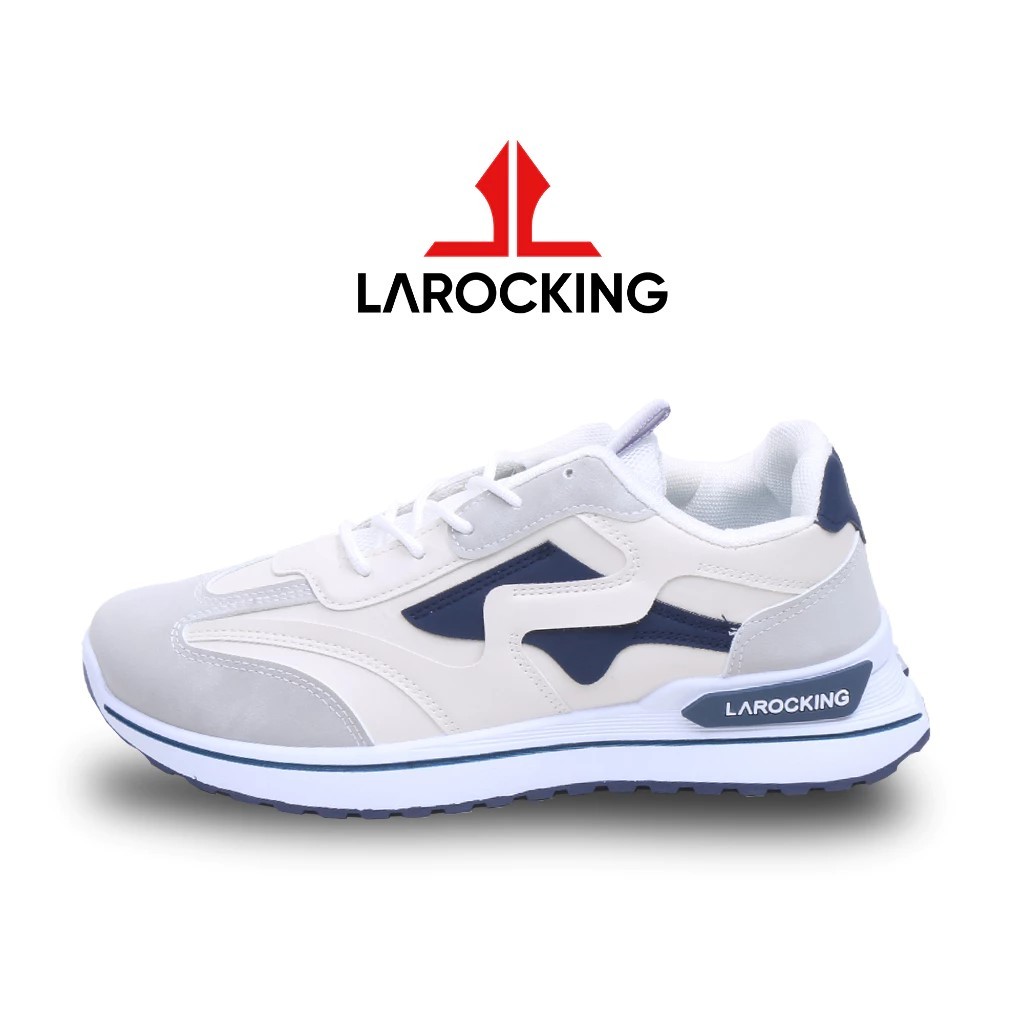 COD Promo Terbaru Larocking Myth Putih Navy Sepatu Sneakers Pria