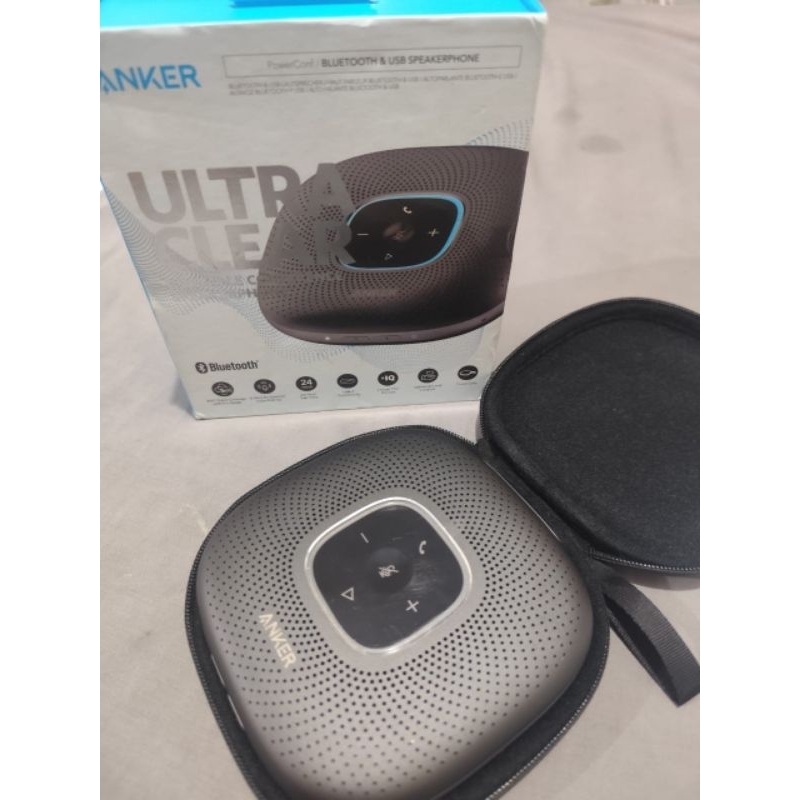 Anker A3306 PowerConf+ Bluetooth Speakerphone - Hitam, 24 Jam Baterai, 6 Mikrofon 360°