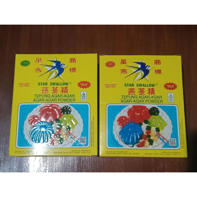

Agar-agar swallow plain per 1 box isi 12 pcs