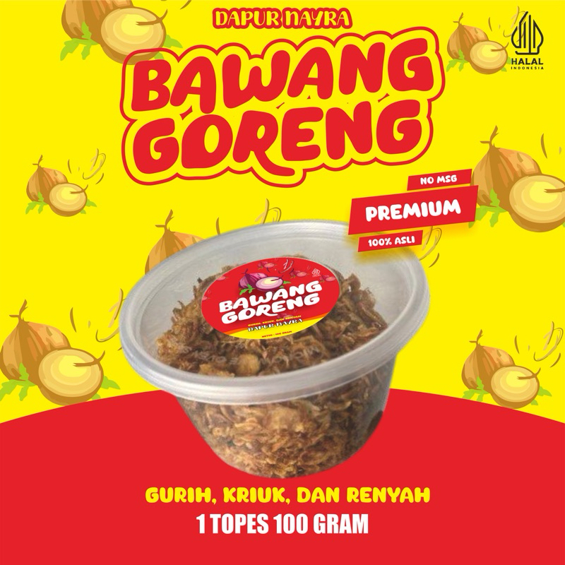 

Bawang Merah Goreng Premium 100% Asli Isi 100gram