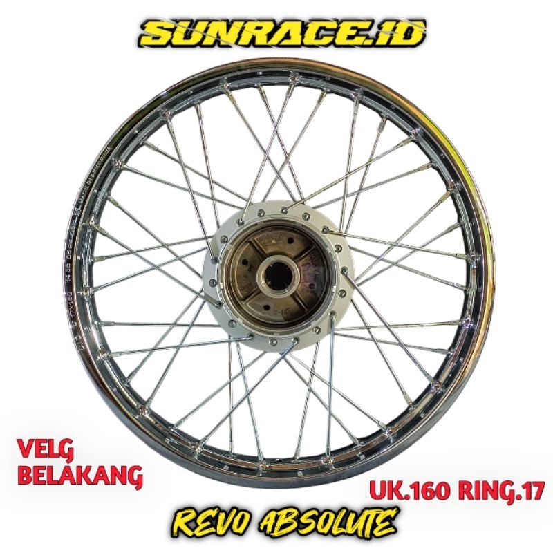 VELG JARI-JARI UKURAN 160 RING 17 UNTUK MOTOR REVO ABSOLUTE FULL SET BELAKANG TINGGAL PASANG