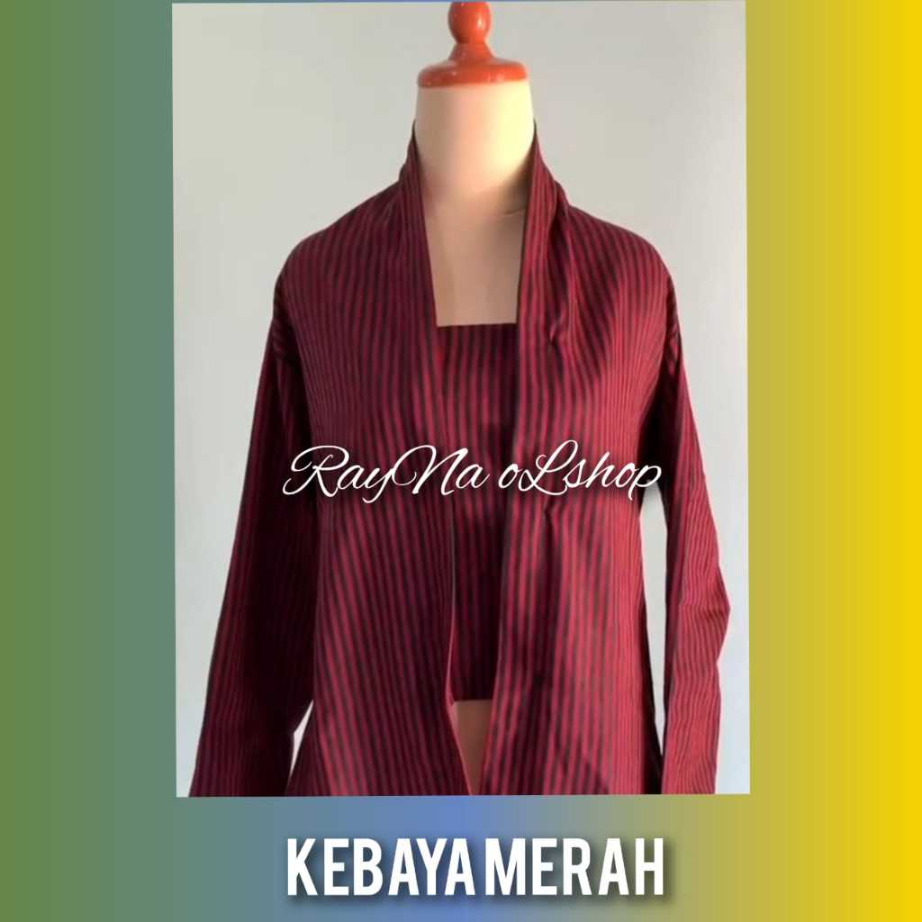 KEBAYA LURIK MERAH | SURJAN LURIK MERAH | PAKAIAN ATASAN ADAT JAWA WANITA & PRIA SOLO JOGJA