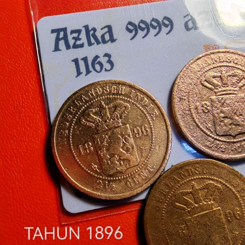 2,5 sen benggol belanda tahun 1896 asli sesuai foto