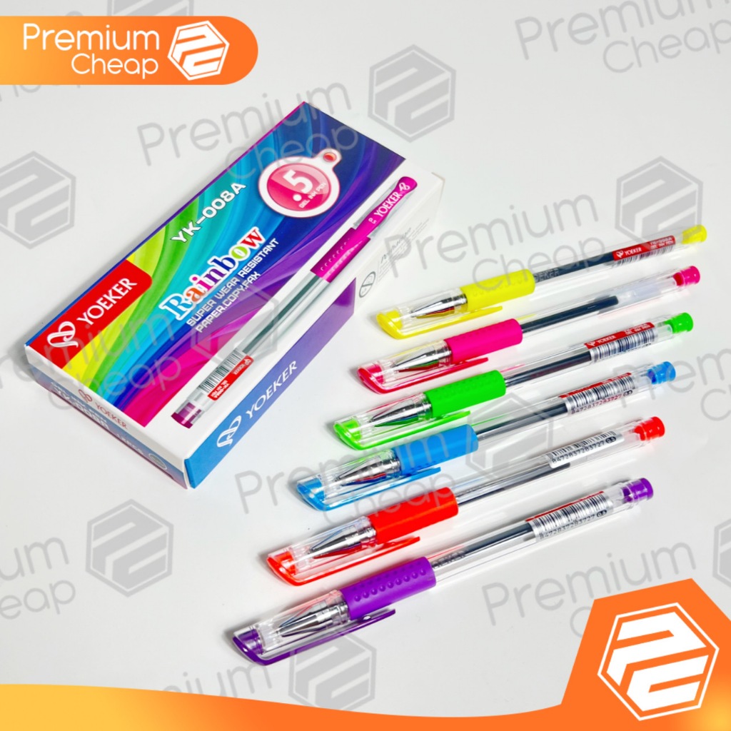 

[12 PCS] Pulpen Pen Gel Yoeker Warna YK-08A