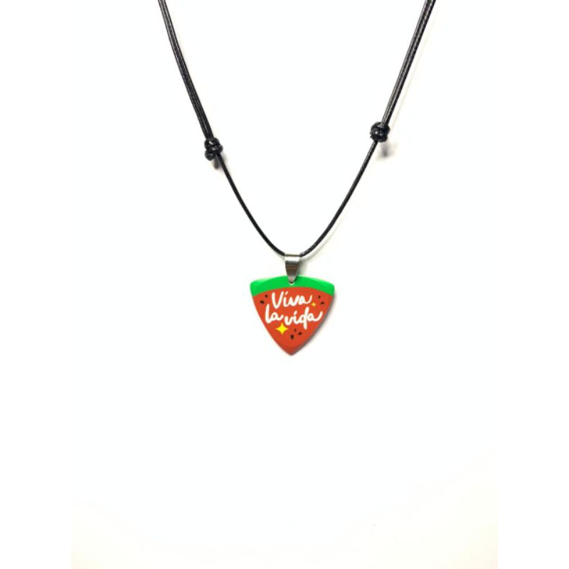 kalung pick gitar triangle/guitar pick necklace EDISI TWINKLING WATERMELON VIVA LAVIDA