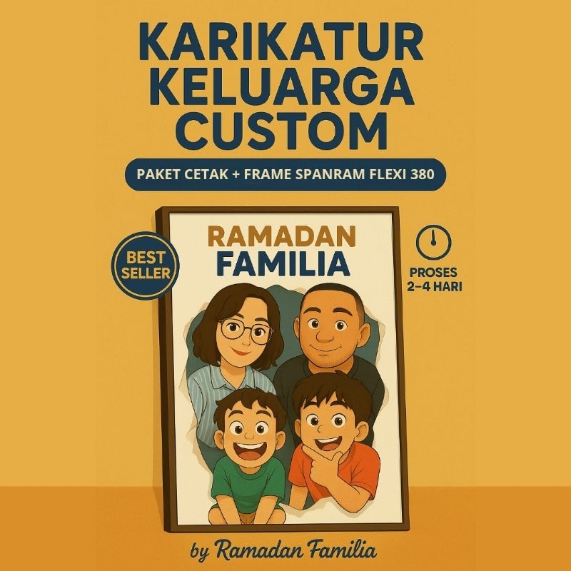 

Karikatur Custom Keluarga | Cetak Kanvas Premium | Ramadan Familia Studio