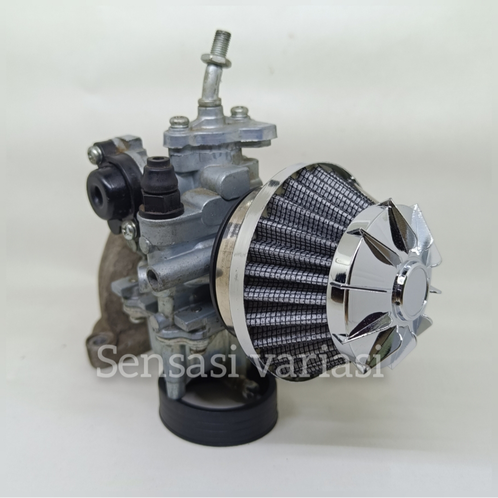 Filter Karbu Mahkota Mini Silver Variasi Anti Air Waterproof Universal Cocok Untuk Semua Motor