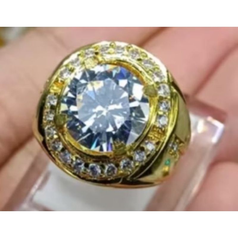 CINCIN PRIA BATU PERMATA WHITE MOISSANITE
